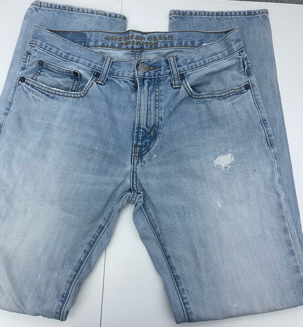 American Eagle Jeans Men 29 x 32 Slim Straight Light Wash Flex Stretch Casual